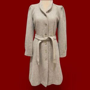 80's Vtg DEADSTOCK Beige Wool Coat Wool Coat sz S